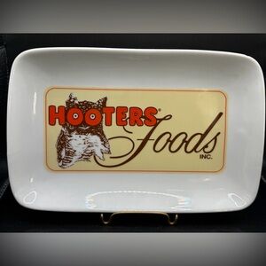 Vintage Hooters Foods Inc. Ceramic Wing Appetizer Tray Plate Serving Dish